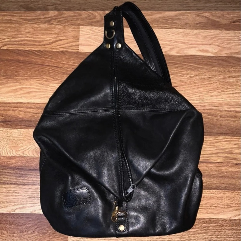 Black Faux Leather Bag